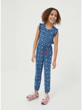 Fat Face Girls Navy Everly Floral Jumpsuit, Size 11/12
